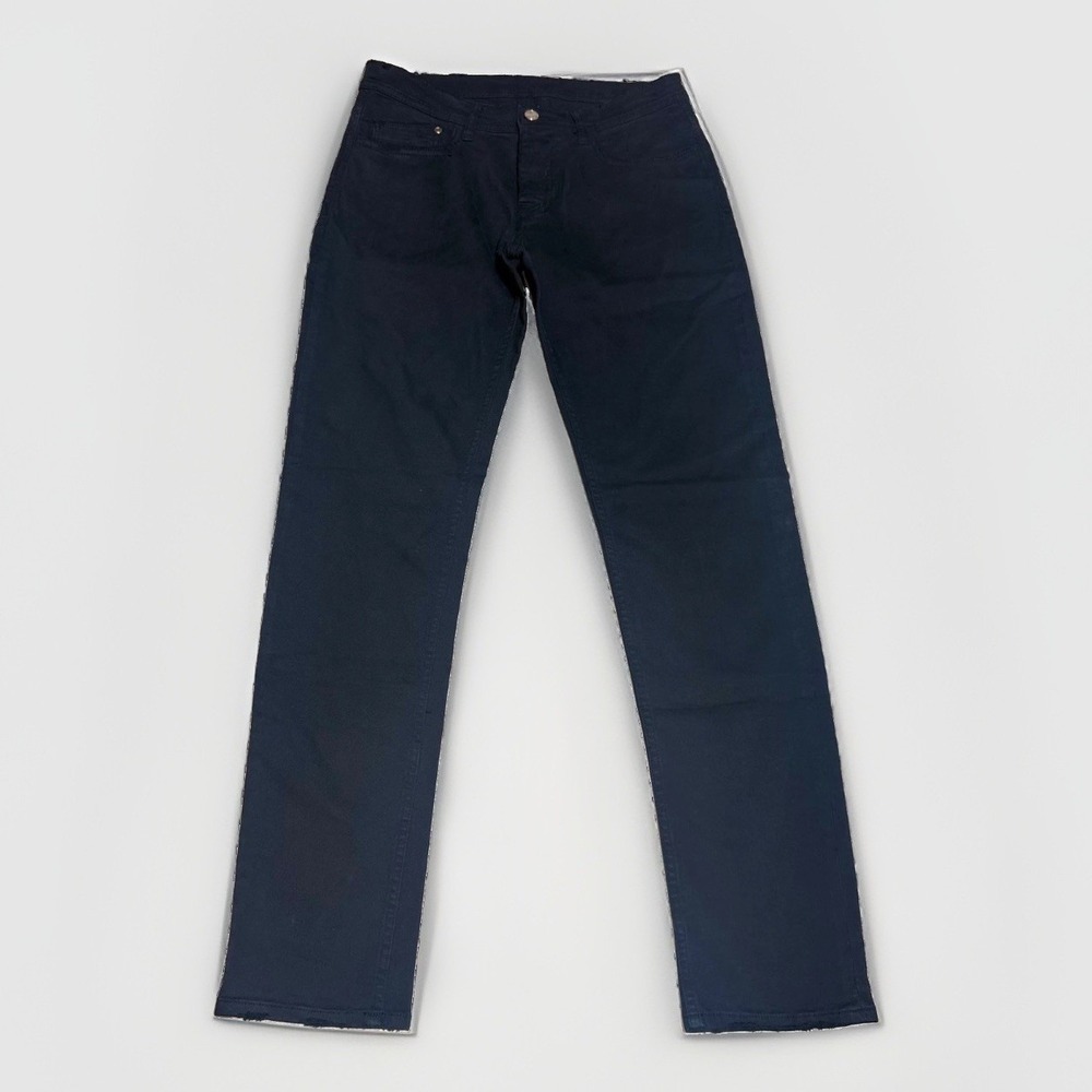 Iceberg Pants 32 Mens Straight Leg Black Cotton Twill Trousers distressed